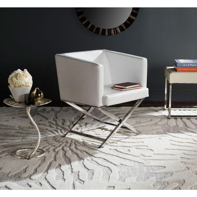 Celine Chair - FOX2033 - White/Chrome - Safavieh