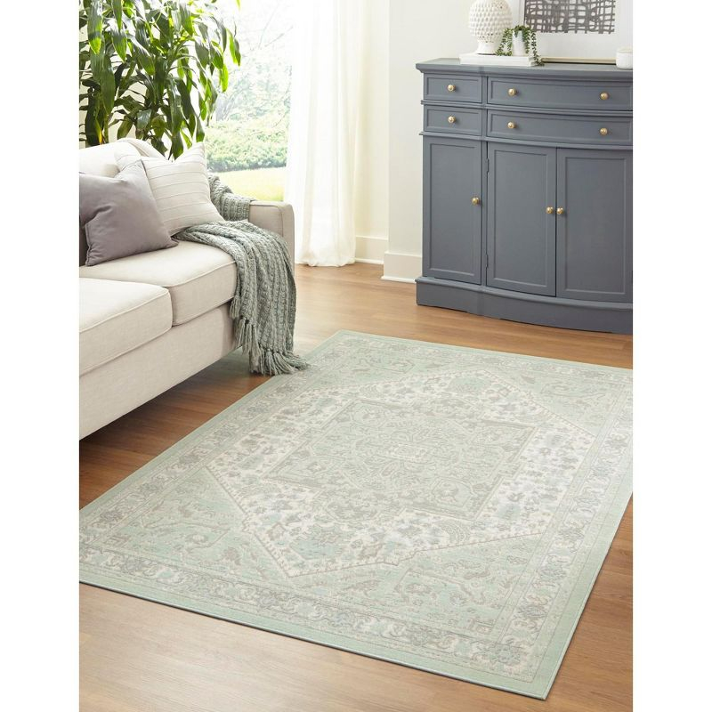 Unique Loom Whitney Collection Area Rug - Milano (8'  x 10' Rectangle Mint/Ivory)