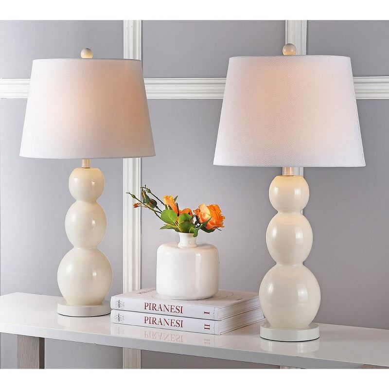 Jayne 3 Sphere Table Lamp (Set of 2) - 26.5 Inch Height - LIT4089 - Light Grey - Safavieh