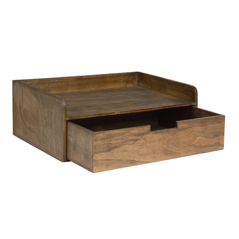 18" x 12" x 6.5" Kitt Floating Shelf Side Table with Drawer - Kate & Laurel All Things Decor: Wall Mounted Storage