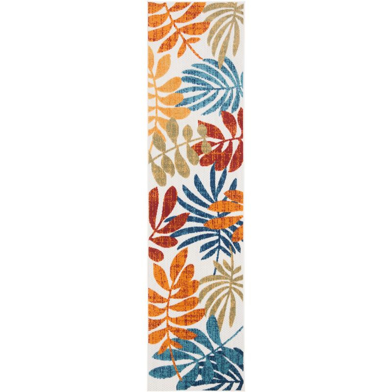 Cabana CBN814 Power Loomed Indoor/Outdoor Runner Rug - Creme/Red - 2'x8' - Safavieh.