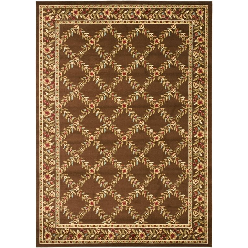 Lyndhurst LNH557 Power Loomed Area Rug - Brown/Brown - 6'7"x9'6" - Safavieh