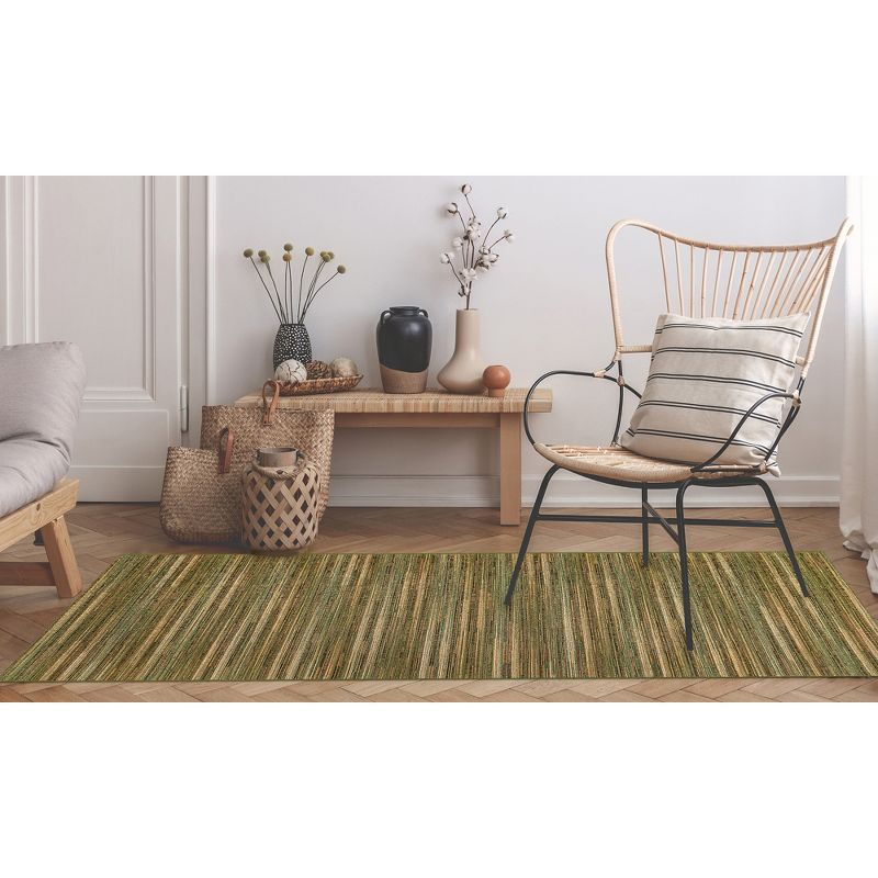 Liora Manne Marina Stripes Indoor/Outdoor Rug Green 6'6" x 9'4"