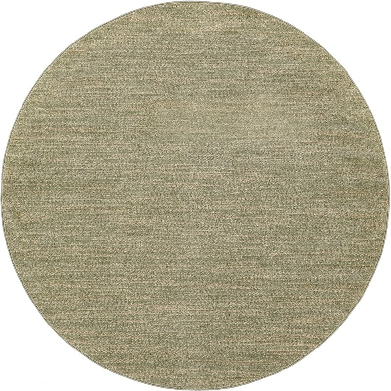 Nourison Essentials Solid Indoor/Outdoor Area Rug Green Gold 8'xRound