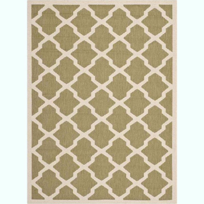 Courtyard CY6903 Power Loomed Indoor and Outdoor Area Rug - Green/Beige - 4'x5'7" - Safavieh