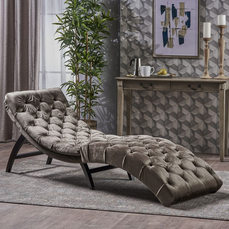 House of Hampton® Chaise Lounge With Velvet Fabric