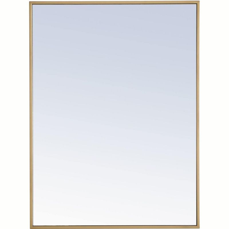 Elegant Lighting Metal frame Rectangle Mirror 24 inch Brass finish