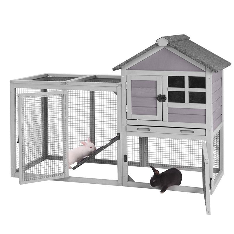 XZ7002 Bunny Cage Gray 51.6"L x 25.2"W x 36.2"H