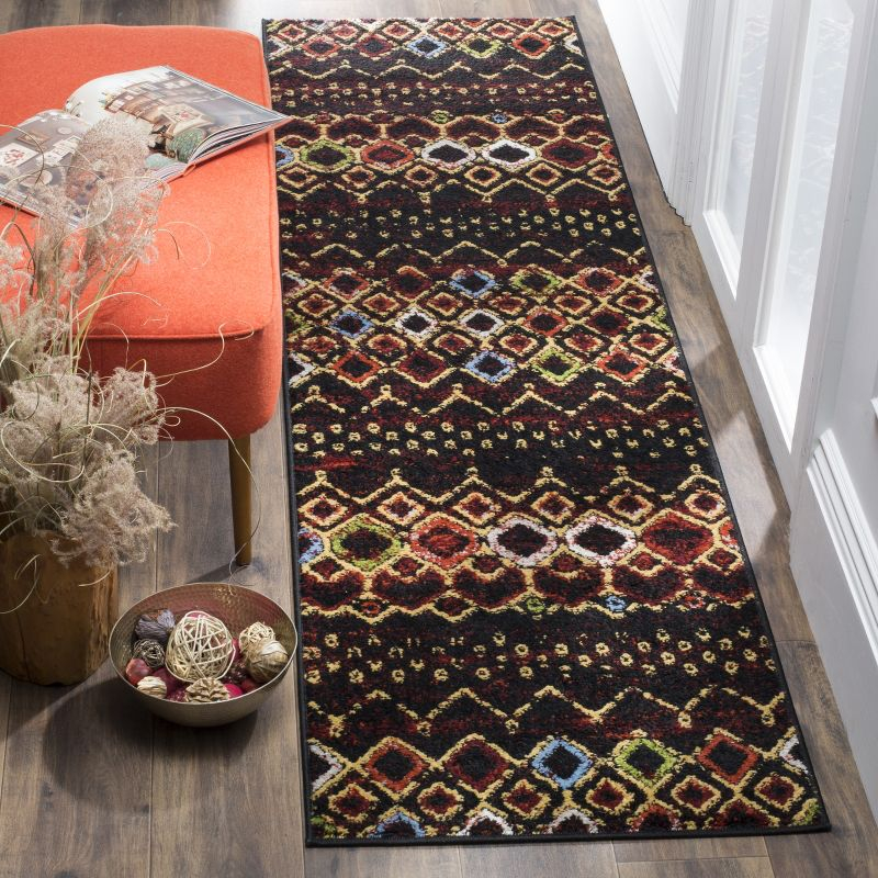 Amsterdam AMS108 Power Loomed Indoor Accent Rug - Black/Multi - 2'3"x4' - Safavieh