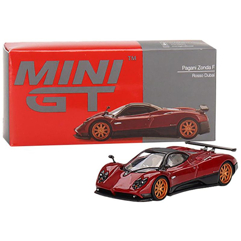 Pagani Zonda F Rosso Dubai Red Metallic with Black Top Limited Ed to 3000 pcs 1/64 Diecast Model Car by Mini GT