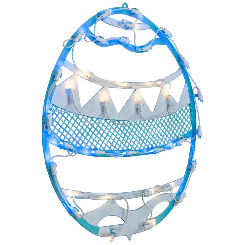 Northlight LED Lighted Easter Egg Spring Window Decoration - 17"  - Blue
