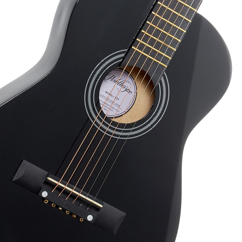 Ashthorpe 30-Inch Beginner Acoustic Guitar - Black, Basic Starter Kit with Gig Bag and Accessories
