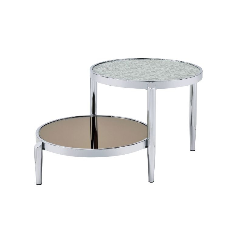 Acme Furniture Abbe Coffee Glass Table Chrome Finish