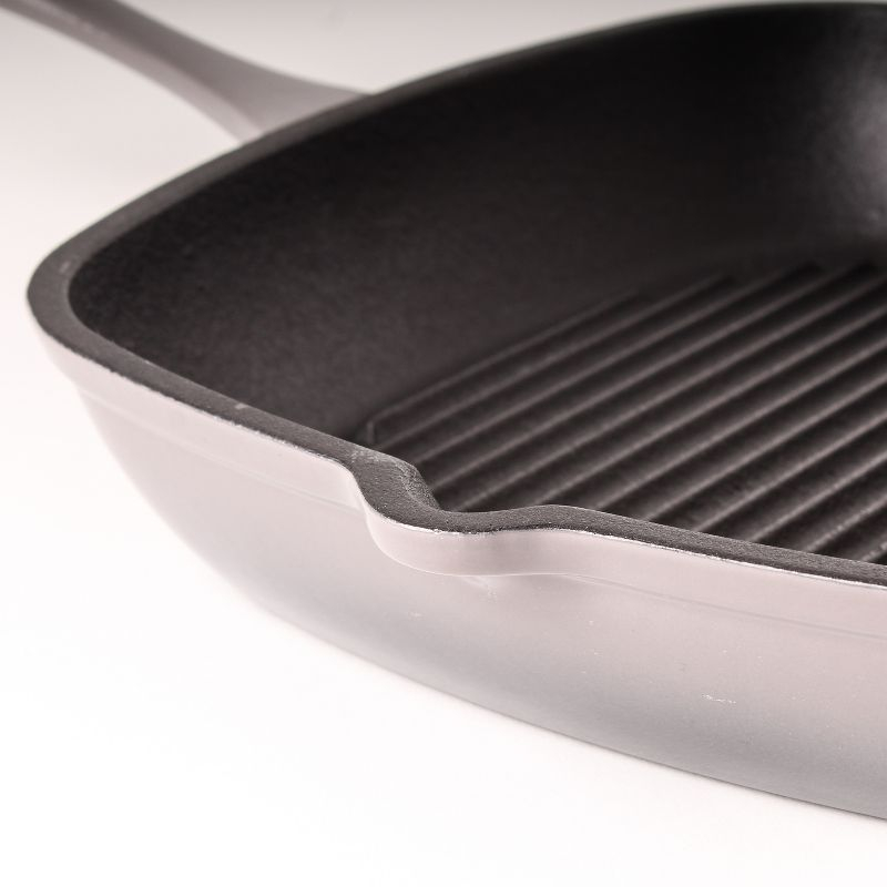 BergHOFF Neo 11" Cast Iron Square Grill Pan, Meringue