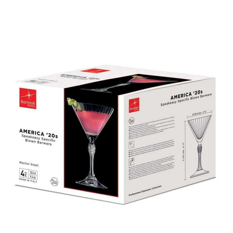 Bormioli Rocco America '20s Small Martini Glass - Set of 4