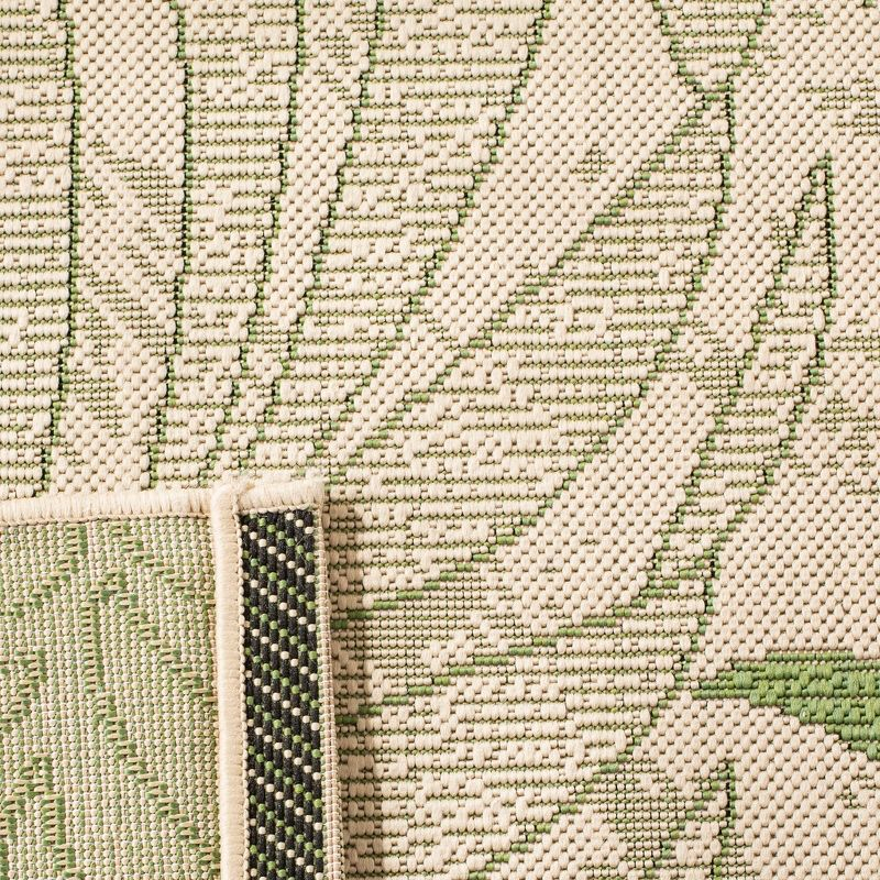 Courtyard CY7836 Power Loomed Indoor/Outdoor Area Rug - Cream/Green - 5'3"x7'7" - Safavieh.