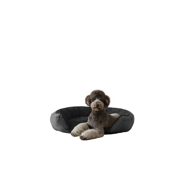 Arlee Home & Pet Step In Orthopedic Chew Resistant Eco-Friendly Memory Foam Dog Bolster Bed - Black - L