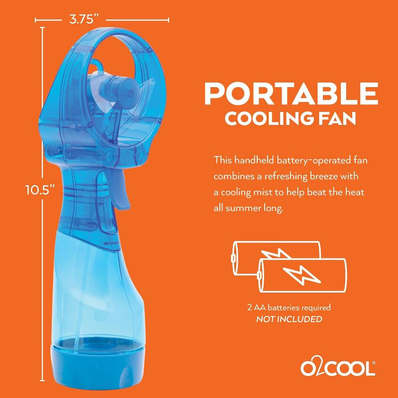 O2COOL Deluxe Misting Fan - 2 Pack - Light Blue