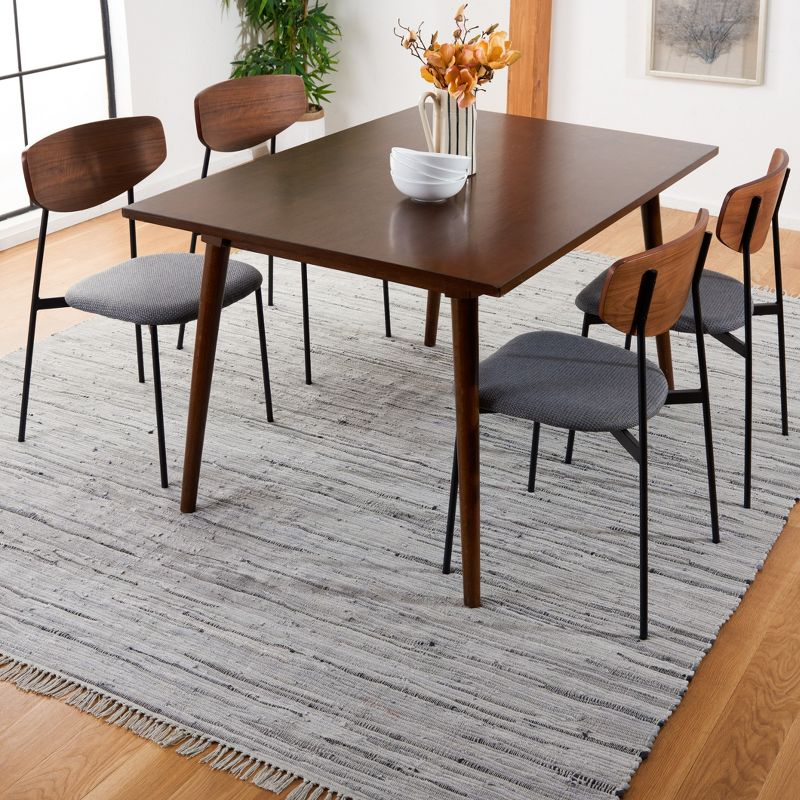 Rag Rug RAR121 Hand Woven Indoor Area Rug - 8'x8' - Grey - Safavieh