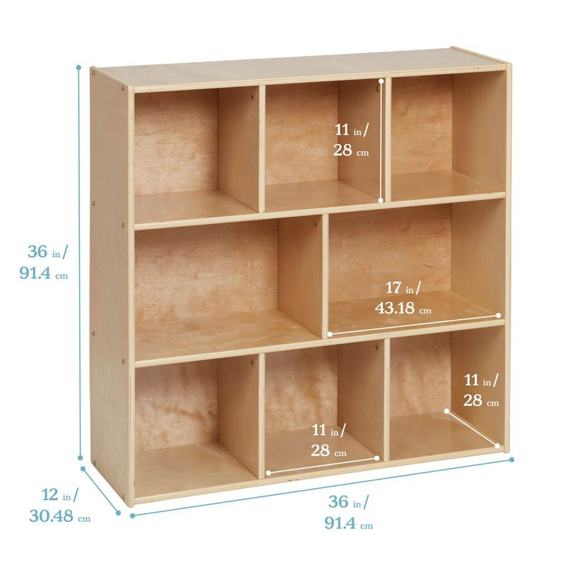 ECR4Kids Streamline 8-Compartment Storage Cabinet, 36in, Natural