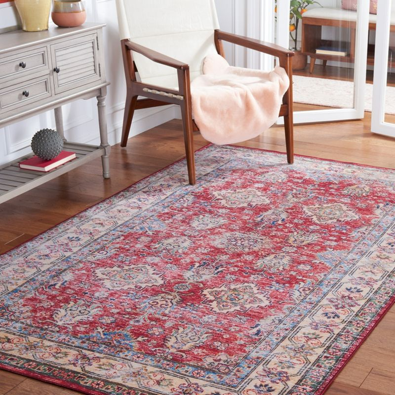 Tucson Vintage Persian TSN196 Power Loomed Machine Washable Skid-Resistant Indoor Area Rug - Rust/Beige - 9'x12' - Safavieh