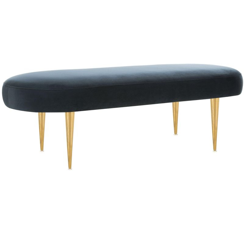 Corinne Oval Bench - SFV4704 - Navy/Gold - Safavieh Couture