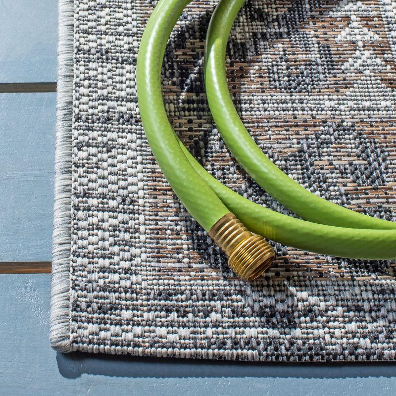 Courtyard CY8546 Power Loomed Indoor and Outdoor Area Rug - Light Grey/Light Beige - 6'7"x9'6" - Safavieh