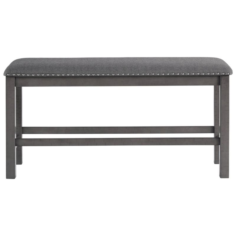 Myshanna Double Upholstered Two-Tone Dining Bench Gray: Nailhead Trim, Rectangle - Signature Design by Ashley