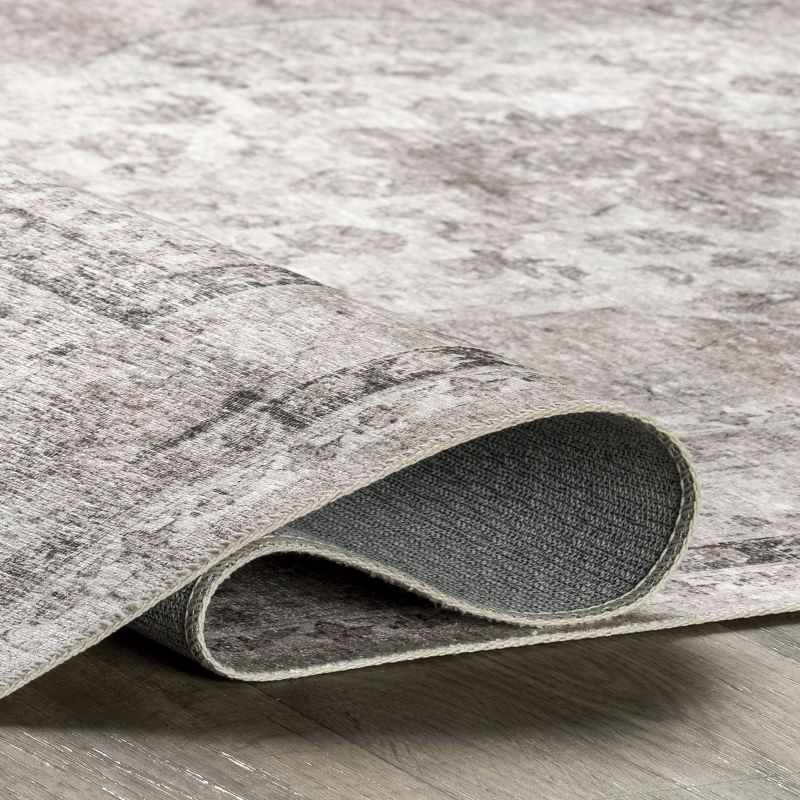 Nuloom Davi Faded Spill Proof Treated Pet Friendly Premium Machine Washable Area Rug, 8' x 10', Stone