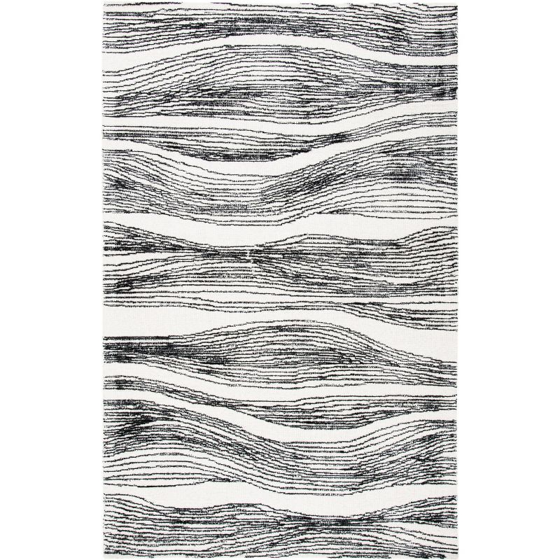 Metro MET995 Hand Tufted Indoor Area Rug - Black/Ivory - 5'x8' - Safavieh