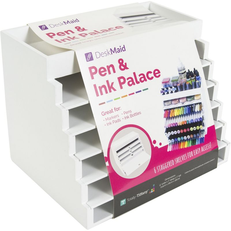 Desk Maid Pen & Ink Palace-White, 7"Hx9"W