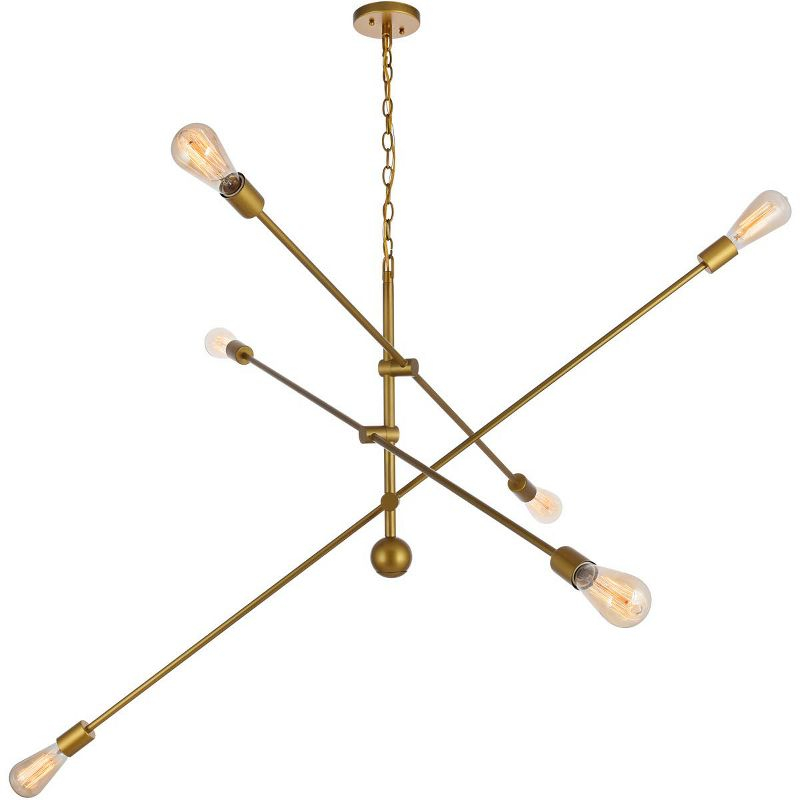 Elegant Lighting Axel 6 Lights Brass Pendant
