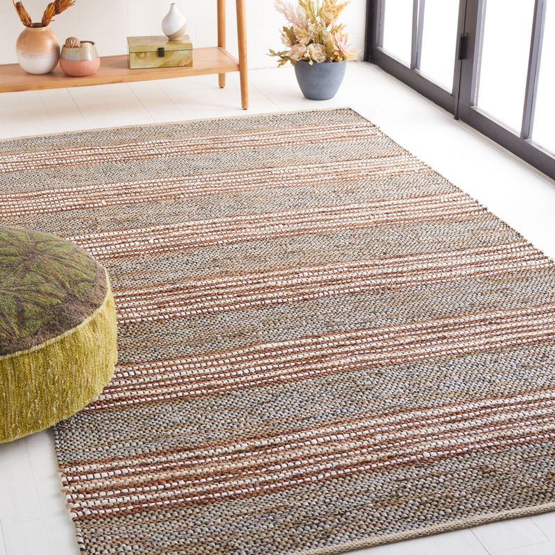 Vintage Leather VTL204 Hand Woven Area Rug - Beige/Natural - 6'x6' - Safavieh.
