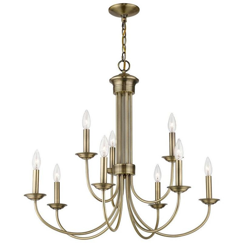 Livex Lighting Estate 9 - Light Chandelier in  Antique Brass