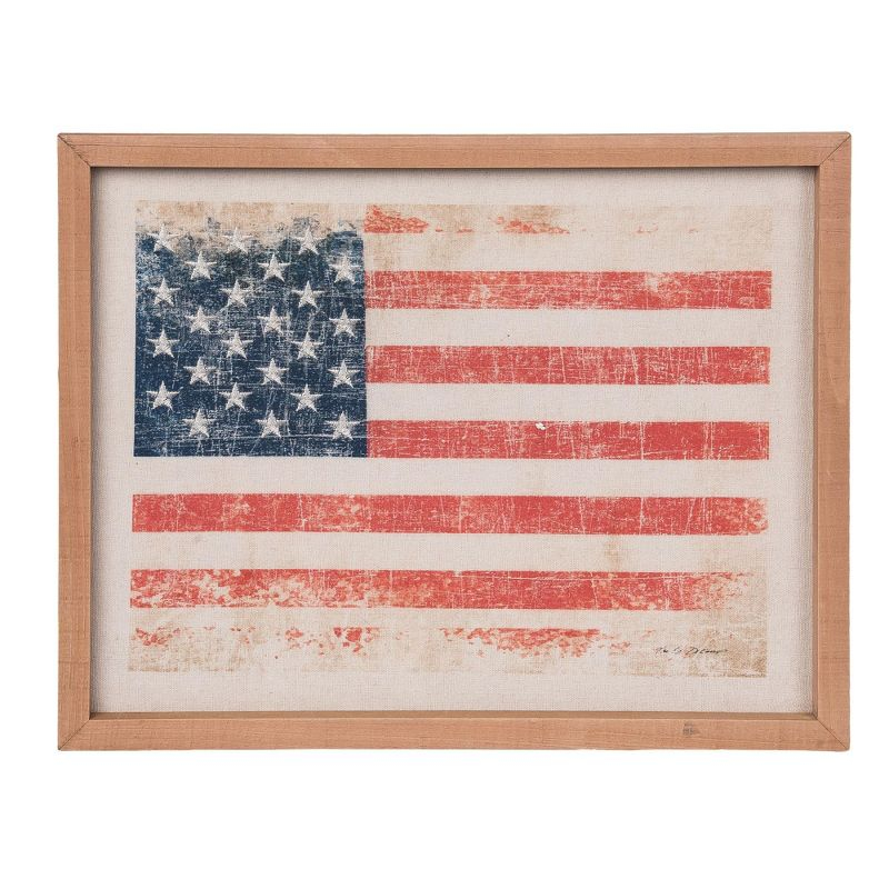 Transpac Fabric/MDF Embroidery Framed Flag Home Decorations Spring