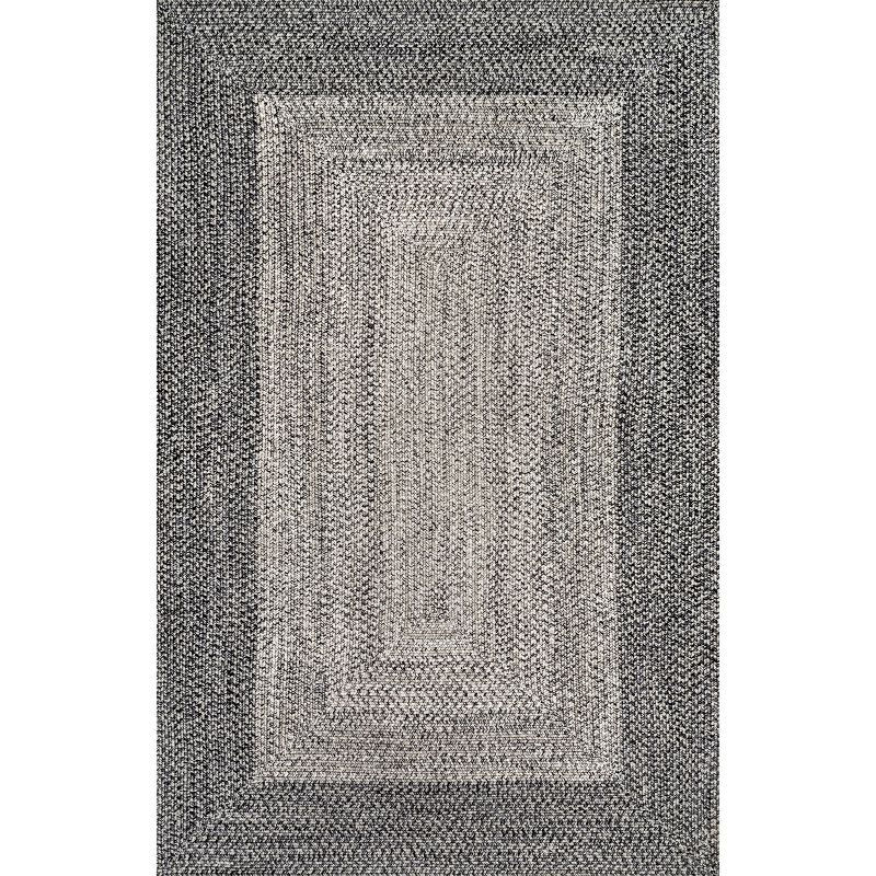Nuloom Jayda Braided Gradience Indoor/Outdoor Outdoor - Charcoal 5' x 8'