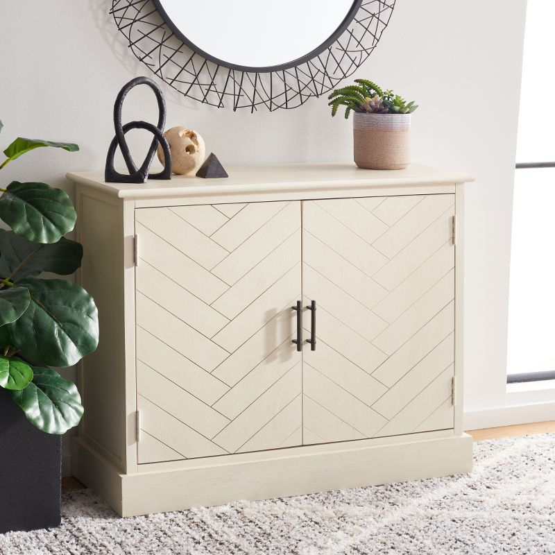 Peyton 2 Door Sideboard - Distressed White - Safavieh