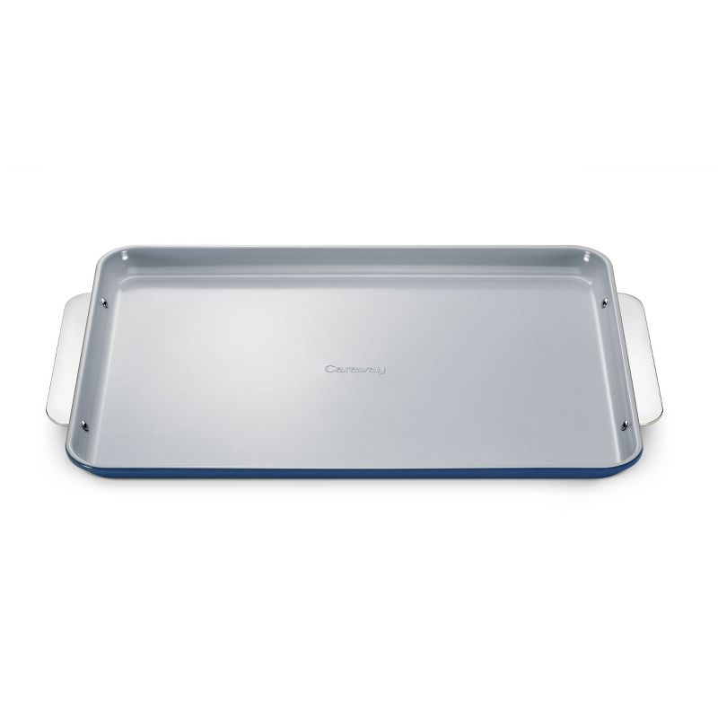 Caraway Non-Stick Ceramic Large Baking Sheet Navy: Aluminized Steel, Rectangle, Hand Wash, Cookie Sheet, 1 Year Warranty