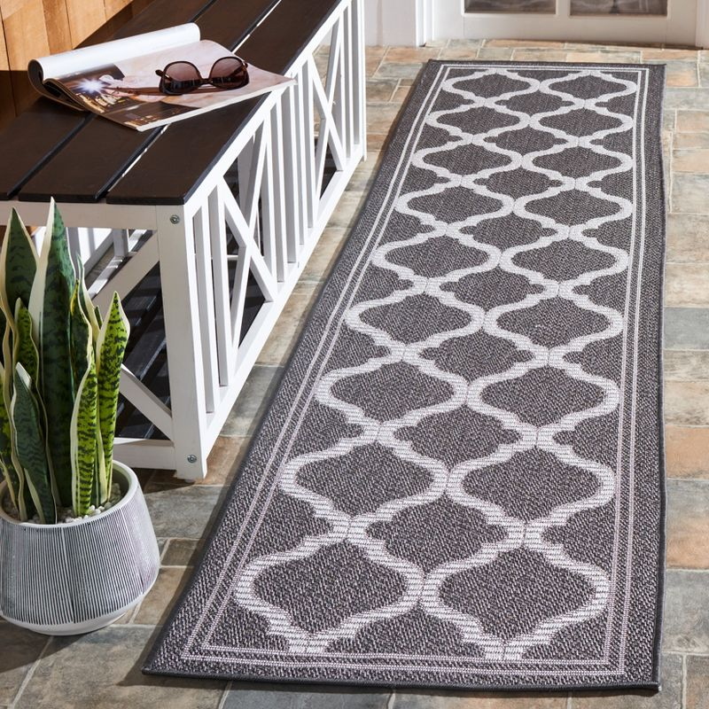 Bermuda BMU810 Power Loomed Indoor/Outdoor Machine Washable Runner Rug - Grey/Brown - 2'x8' - Safavieh