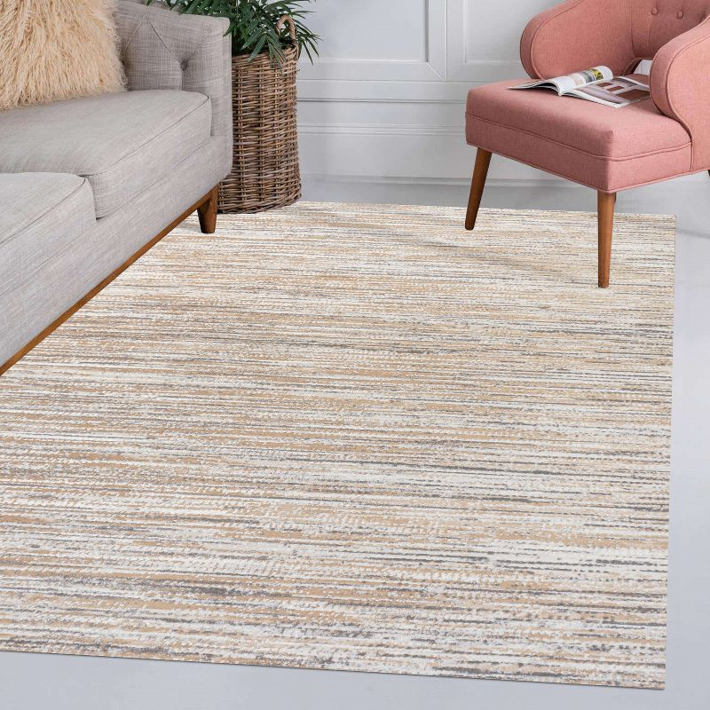 JONATHAN Y Loom Modern Strie'  Beige/Gray 3 ft. x 5 ft. Area Rug
