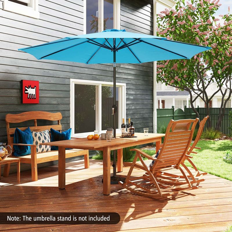 Costway 10FT Patio Umbrella Sunshade Market Steel Tilt with Tilt Mechanism Crank Handle