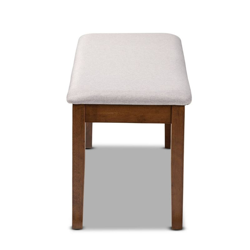 Teresa Fabric Upholstered and Wood Dining Bench Gray/Walnut - Baxton Studio