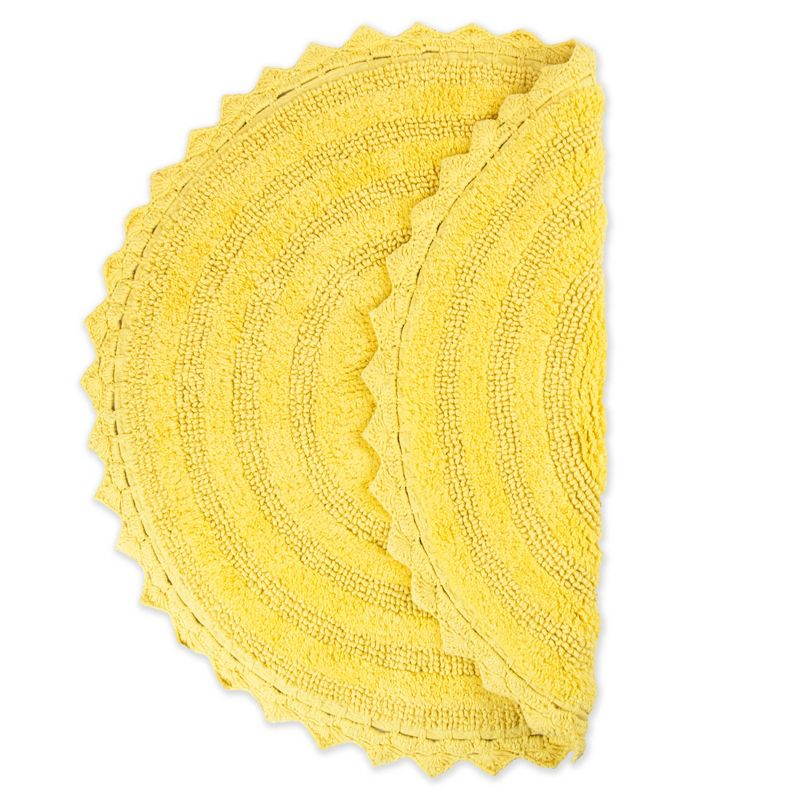 Design Imports Yellow Round Crochet Bath Mat