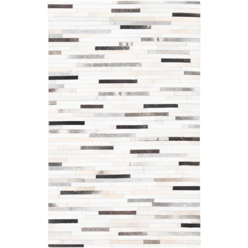 Studio Leather STL809 Hand Woven Area Rug - Ivory/Grey - 4'x6' - Safavieh.