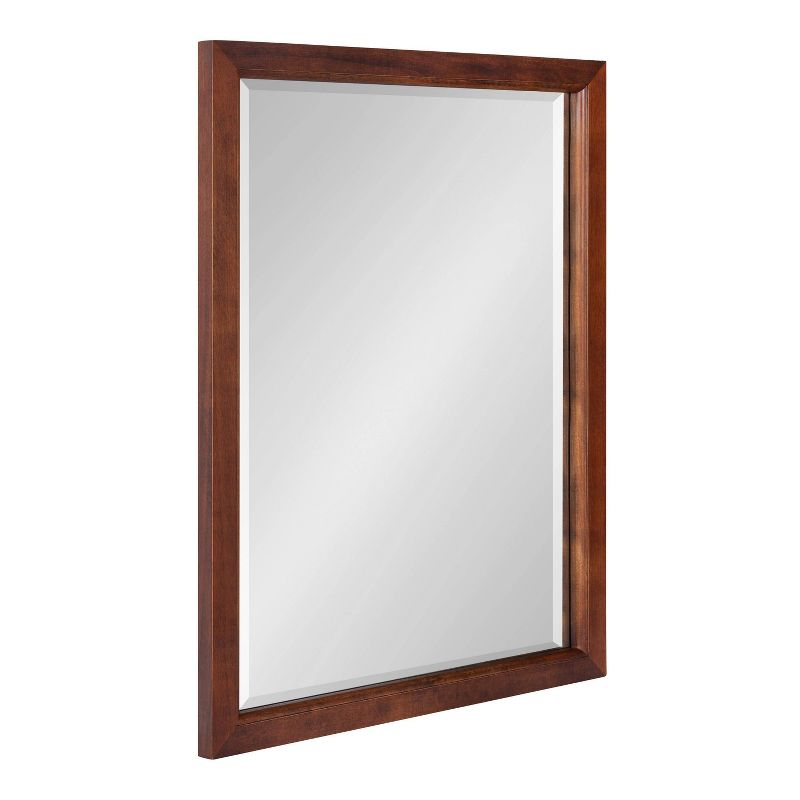 18" x 24" Hogan Wood Framed Decorative Wall Mirror Walnut Brown - Kate & Laurel: Rustic Rectangular, No Assembly Required