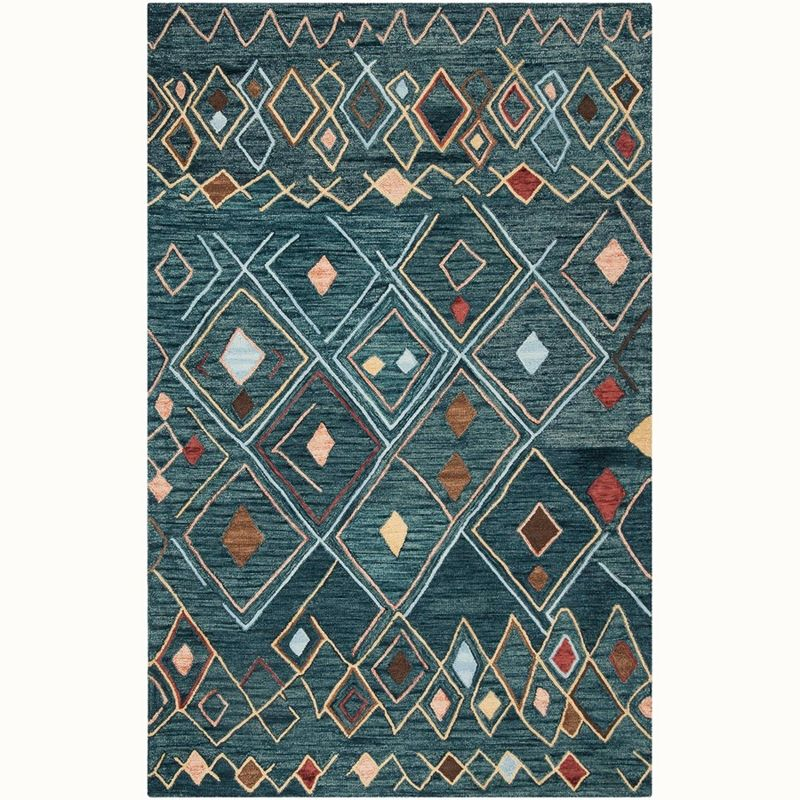Suzani SZN314 Hand Hooked Indoor Area Rug - Dark Blue/Multi - 8'x10' - Safavieh