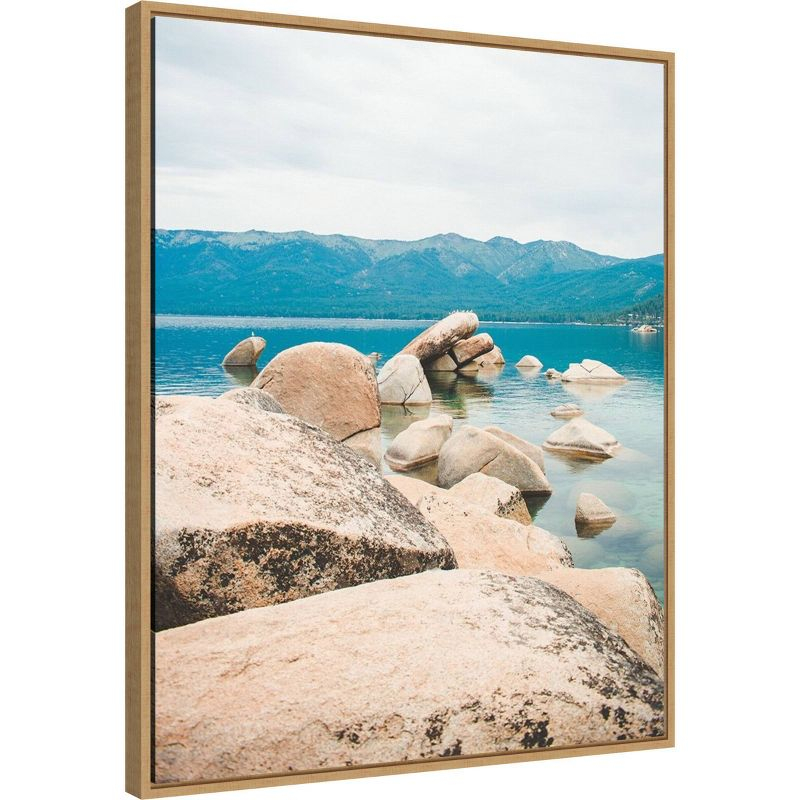 23" x 28" Lake Tahoe Dreams by Sonja Quintero Framed Canvas Wall Art Print - Amanti Art: Modern Decor, Polystyrene Frame