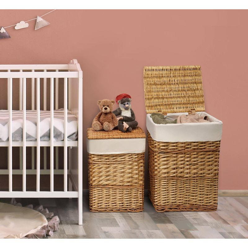 Badger Basket Set of 2 Hampers with Liners - Natural