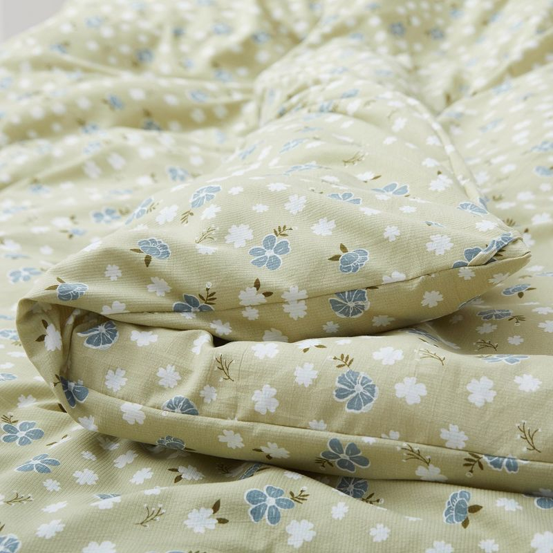 Peace Nest Floral Printed Comforter Set with Pillowcases, Bedding Set for All Season, Green, King