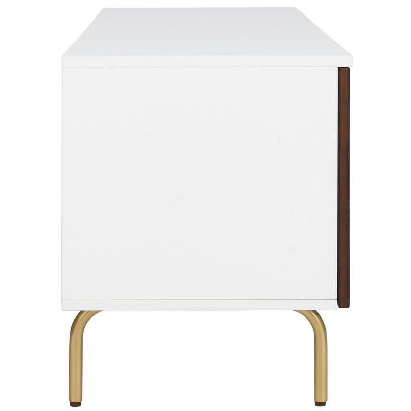 Genevieve Media Stand - Walnut/White - Safavieh.